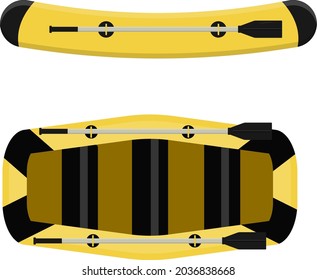 Rafting boat, illustration, vector on white background.