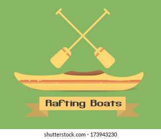 Rafting boat tourism \ Simple design \ River Rafting \ Flat canoe