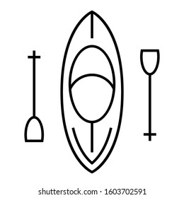 rafting boat vector icon design, Canoe Rounded concept