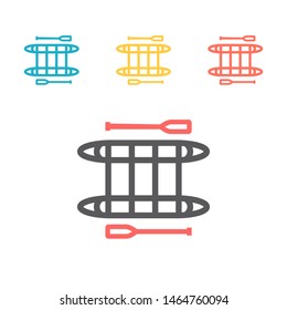 Rafting catamaran flat icon. Vector signs for web graphics