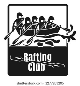 Rafting club logo. Simple illustration of rafting club vector logo for web design isolated on white background