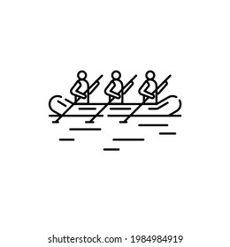 Rafting color line icon. Isolated vector element. Outline pictogram for web page, mobile app, promo