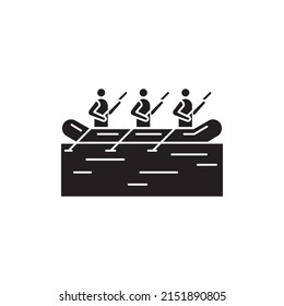 Rafting color line icon. Isolated vector element. Outline pictogram for web page, mobile app, promo