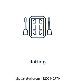 Rafting concept line icon. Linear Rafting concept outline symbol design. This simple element illustration can be used for web and mobile UI/UX.