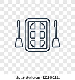 Rafting concept vector linear icon isolated on transparent background, Rafting concept transparency concept in outline style