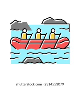 rafting extreme sport color icon vector. rafting extreme sport sign. isolated symbol illustration