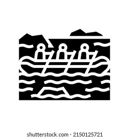 rafting extreme sport glyph icon vector. rafting extreme sport sign. isolated contour symbol black illustration