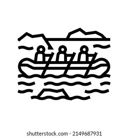 rafting extreme sport line icon vector. rafting extreme sport sign. isolated contour symbol black illustration
