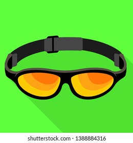 Rafting goggles icon. Flat illustration of rafting goggles vector icon for web design