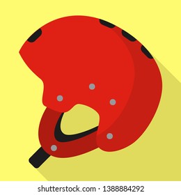 Rafting helmet icon. Flat illustration of rafting helmet vector icon for web design