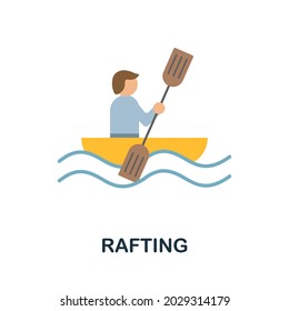 Rafting icon. Flat sign element from extreme sport collection. Creative Rafting icon for web design, templates, infographics and more