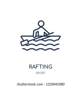 Rafting icon. Rafting linear symbol design from sport collection. Simple outline element vector illustration on white background