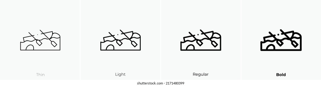 rafting icon. Thin, Light Regular And Bold style design isolated on white background