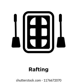 Rafting icon vector isolated on white background, logo concept of Rafting sign on transparent background, filled black symbol
