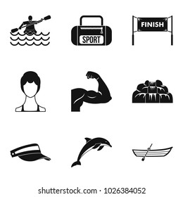 Rafting icons set. Simple set of 9 rafting vector icons for web isolated on white background