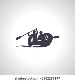 Rafting isolated icon, Rafting Silhouette