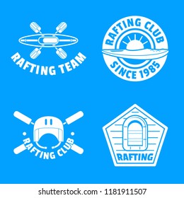 Rafting kayak logo water canoe icons set. Simple illustration of 4 rafting kayak logo water canoe vector icons for web