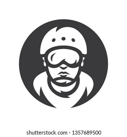 Rafting, kayaking athlete Vector silhouette sign.