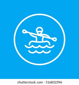 Rafting line icon in circle, vector illustration