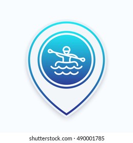 Rafting line icon on map pointer