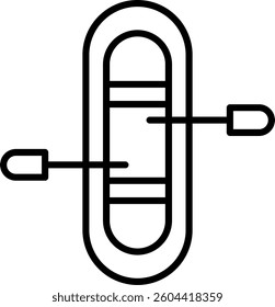 Rafting Line Vector Icon Design