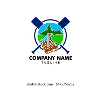 Rafting logo design vector template