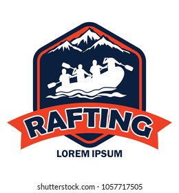 rafting logo with text space for your slogan / tag line, vector illustration