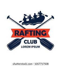 rafting logo with text space for your slogan / tag line, vector illustration