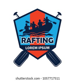 rafting logo with text space for your slogan / tag line, vector illustration