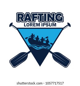 rafting logo with text space for your slogan / tag line, vector illustration