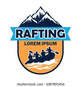 rafting logo with text space for your slogan / tag line, vector illustration