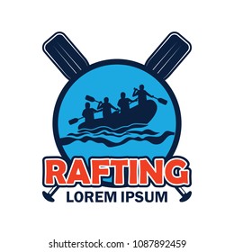 rafting logo with text space for your slogan / tag line, vector illustration