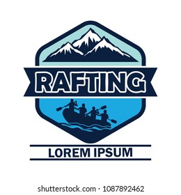 rafting logo with text space for your slogan / tag line, vector illustration