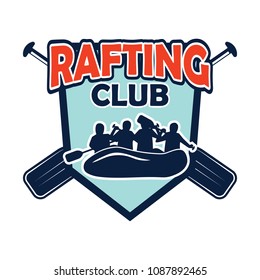 rafting logo with text space for your slogan / tag line, vector illustration