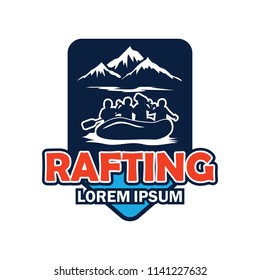 rafting logo with text space for your slogan / tag line, vector illustration