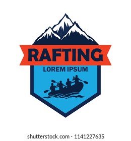 rafting logo with text space for your slogan / tag line, vector illustration