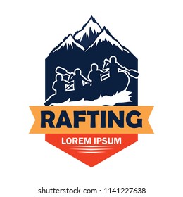 rafting logo with text space for your slogan / tag line, vector illustration