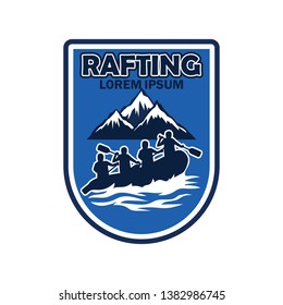 rafting logo with text space for your slogan / tag line, vector illustration