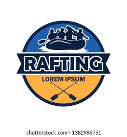 rafting logo with text space for your slogan / tag line, vector illustration