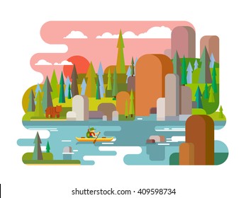 Rafting on river flat style
