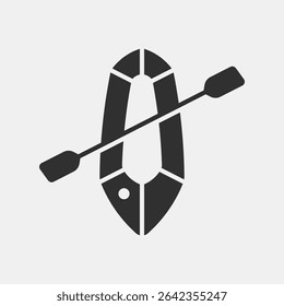 Rafting on the river. Vector icon