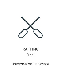 Rafting outline vector icon. Thin line black rafting icon, flat vector simple element illustration from editable sport concept isolated on white background