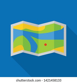 Rafting river map icon. Flat illustration of rafting river map vector icon for web design