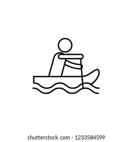 rafting sign icon. Element of navigation sign icon. Thin line icon for website design and development, app development. Premium icon