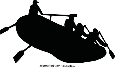 Rafting silhouette