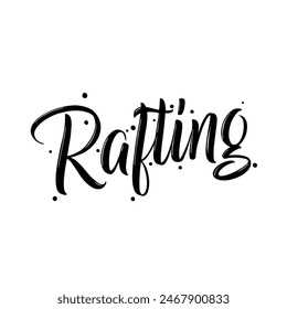 rafting text on white background.