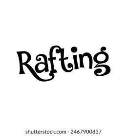 texto de rafting sobre fondo blanco.