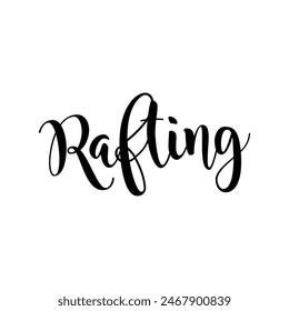 rafting text on white background.