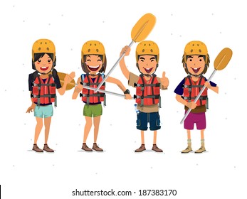 Rafting Tourist - vector illustration