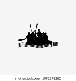 Rafting  vector illustration. simple design silhouette.